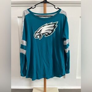 NFL Team Apparel Philadelphia Eagles Glitter Logo Long Sleeve Shirt sz Med